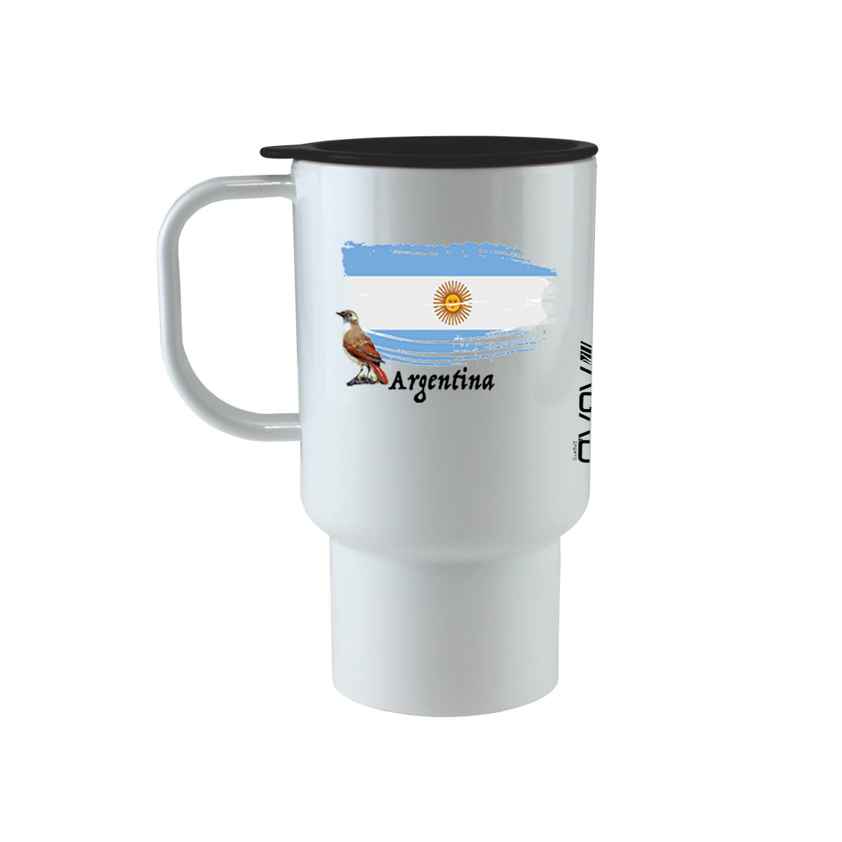 Taza de viaje de plástico de 15 oz con el animal y la bandera nacionales del país AGAD Turista