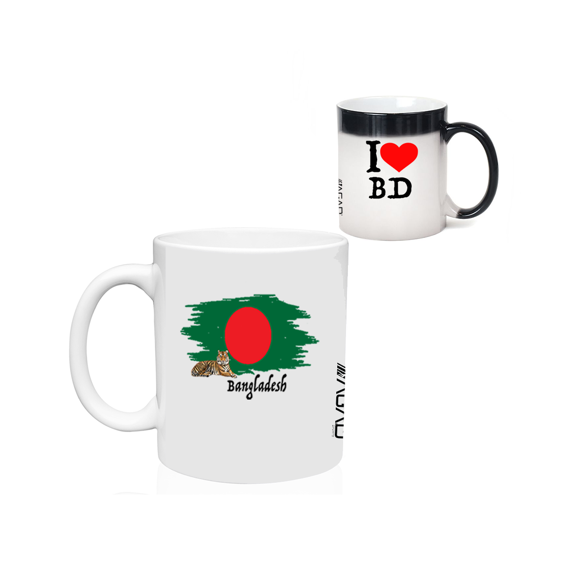 Taza de cerámica que cambia de color de 11 oz con el animal y la bandera nacionales del país de AGAD Turista 