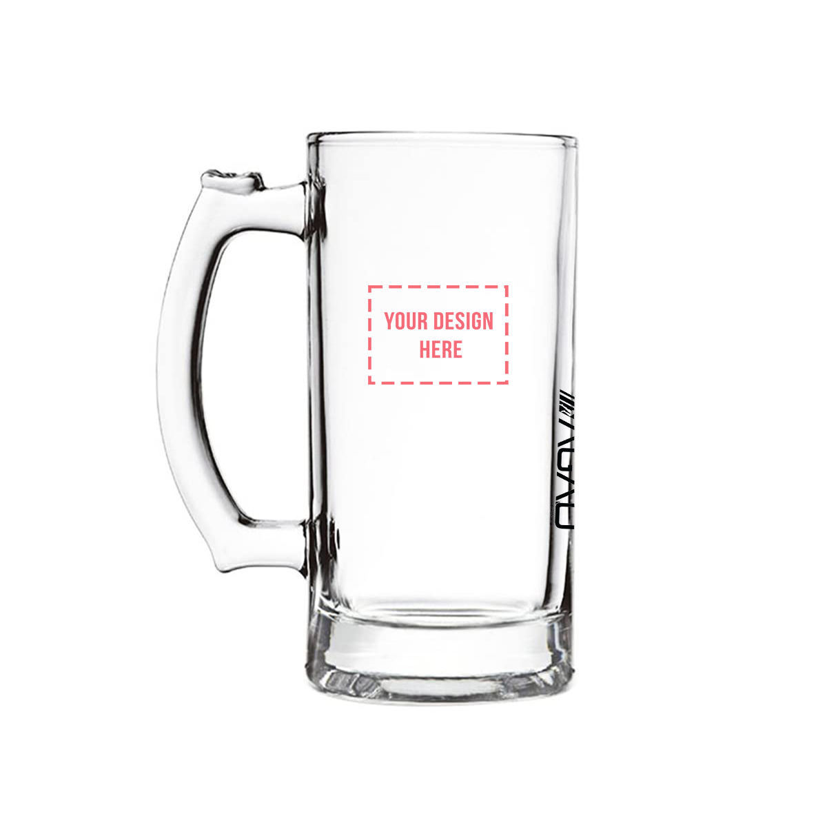 Jarra de cerveza de vidrio transparente personalizada AGAD Sports de 16 oz