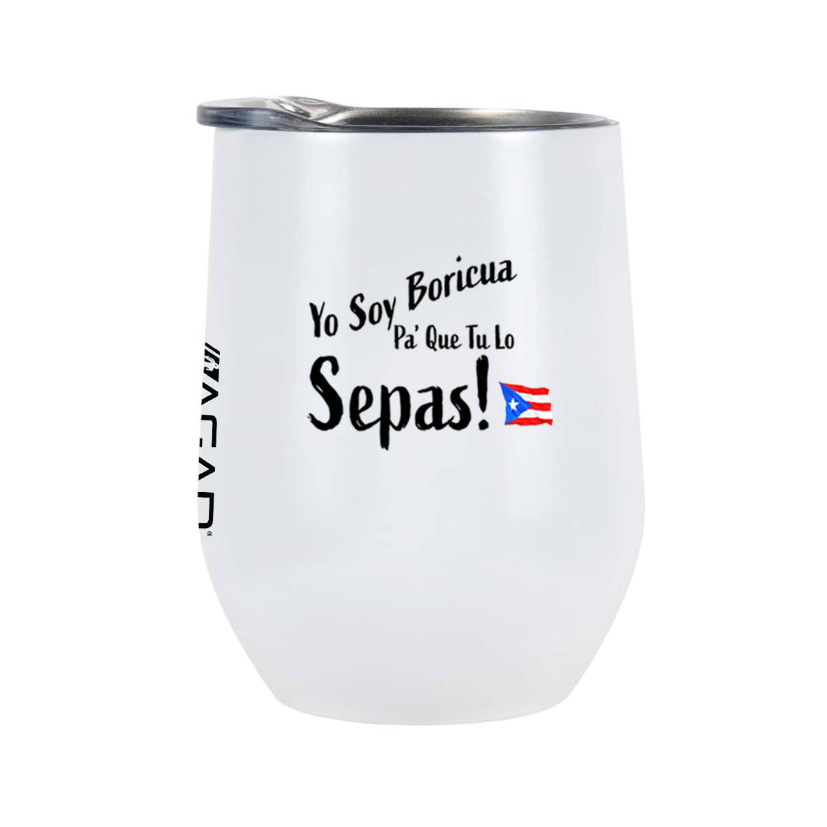 Vaso de vino de acero inoxidable AGAD Puerto Rico (Nostalgia) de 12 oz