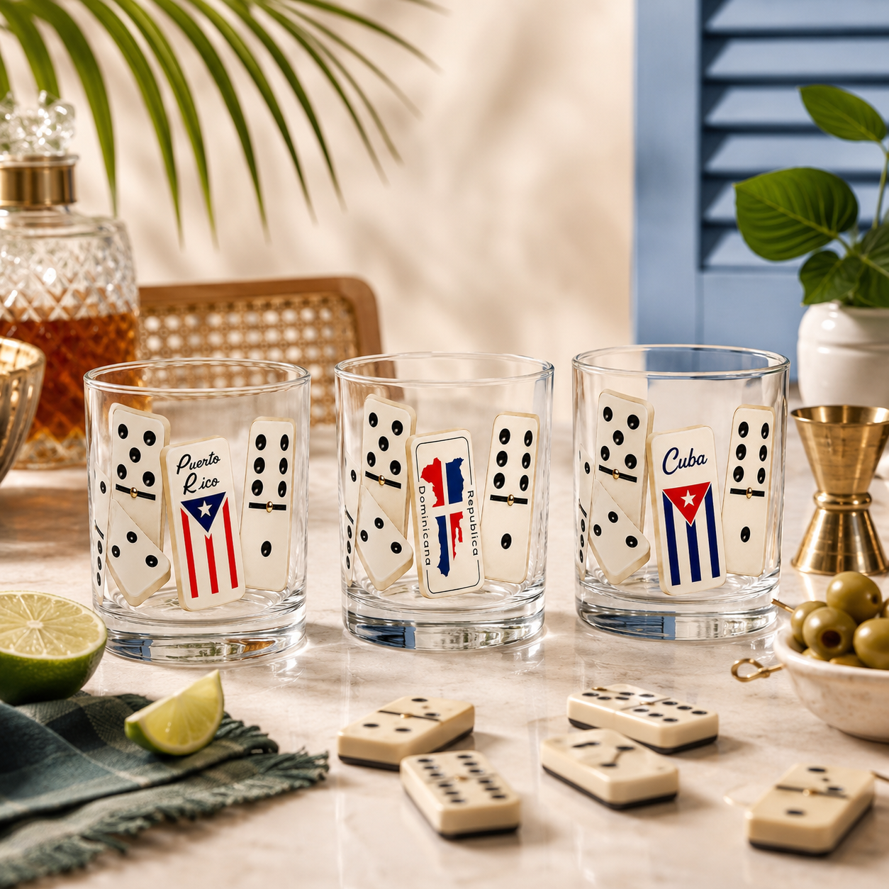 AGAD TURISTA (Dominos) Whiskey Glass