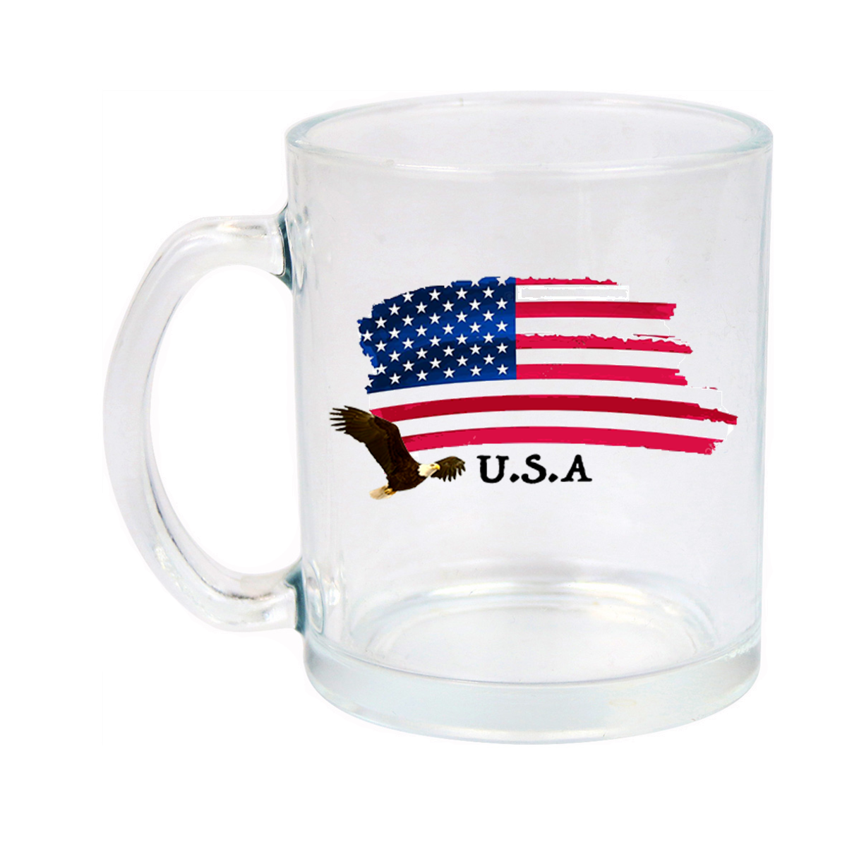 I Love USA Glass Mug 11oz