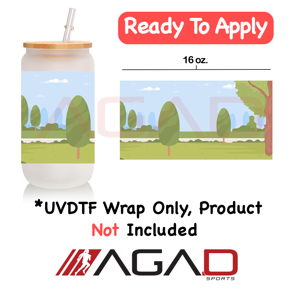 Custom UV DTF 16 oz. Frosted Glass Cup Wrap