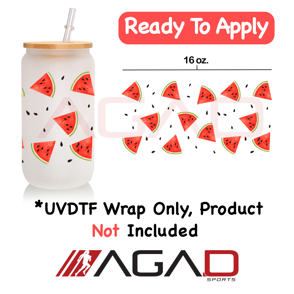 Juicy Melon Slice UV DTF 16 oz. Glass Cup Wrap