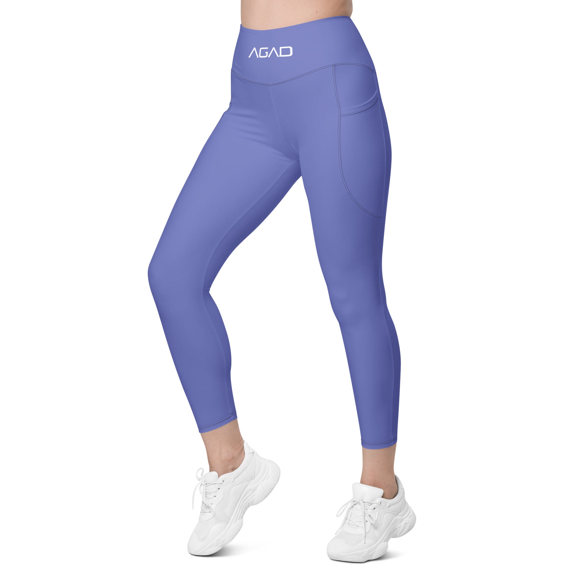 AGAD Sports Essential High-Waisted Leggings With Pockets (Slate Blue)