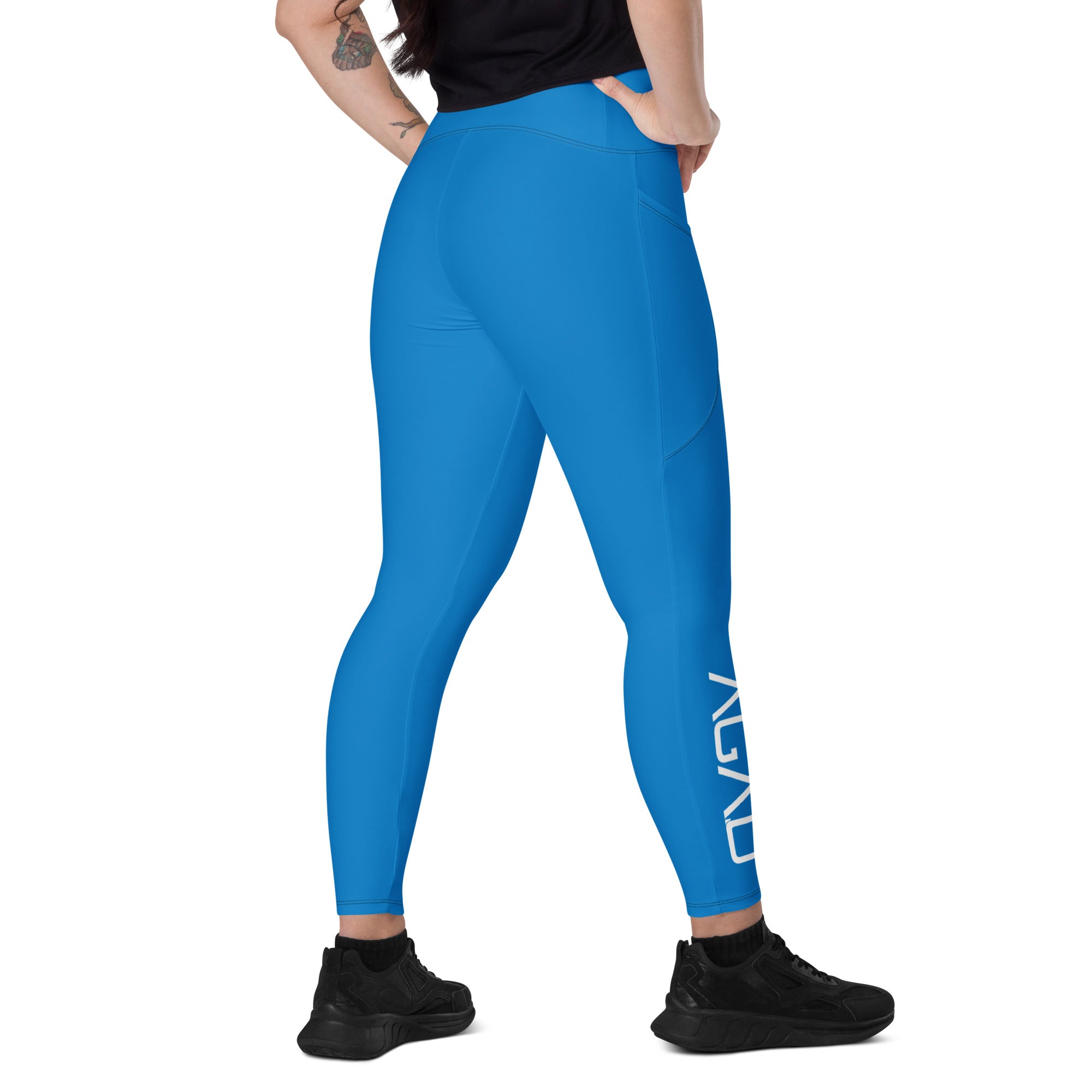 AGAD Sports Essential High-Waisted Leggings With Pockets (Navy Blue)