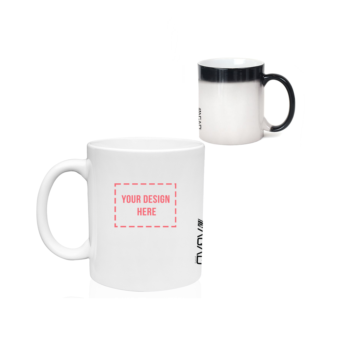 Taza de cerámica personalizada de 11 oz que cambia de color AGAD Sports