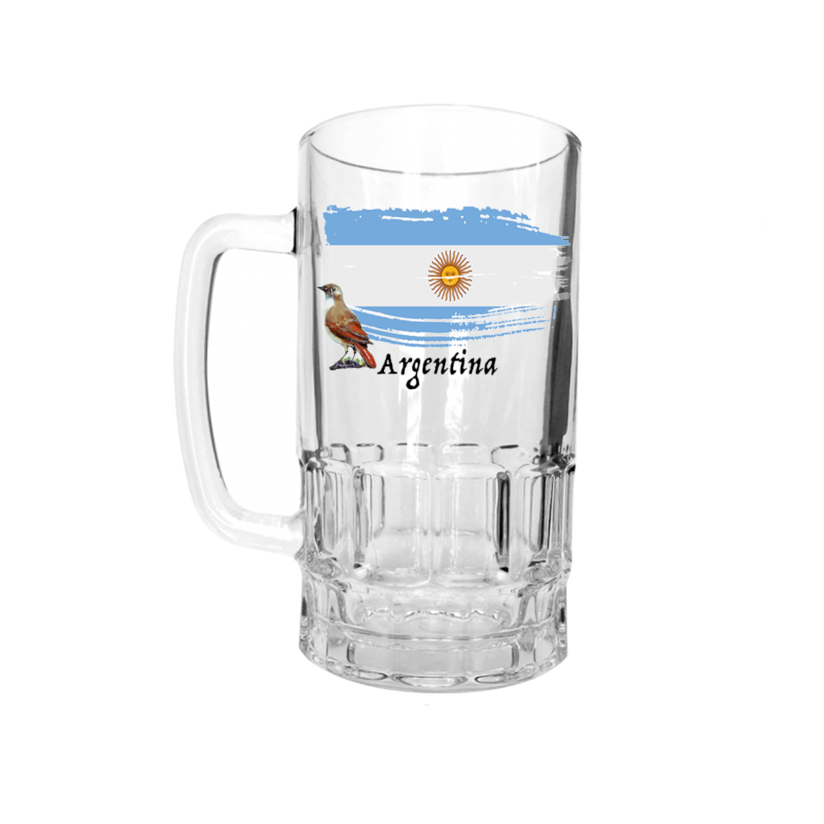 AGAD Turista (Country National Animal & Flag) 16oz Clear Glass Beer Stein